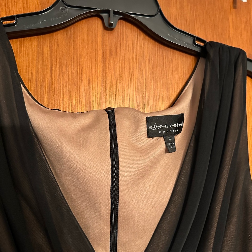 Connected Apparel black/gold dress, size 16. - Picture 3 of 5